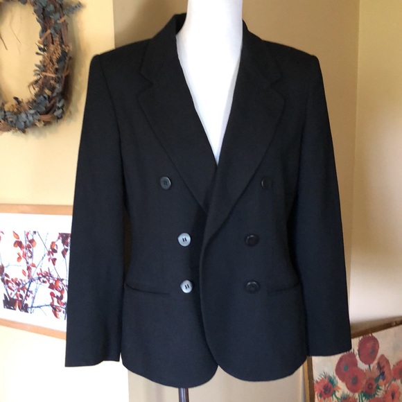 VTG 80’s LIZ CLAIBORNE size 6P DoubleBreast Classic Black DoubleBreasted USA - Picture 3 of 16